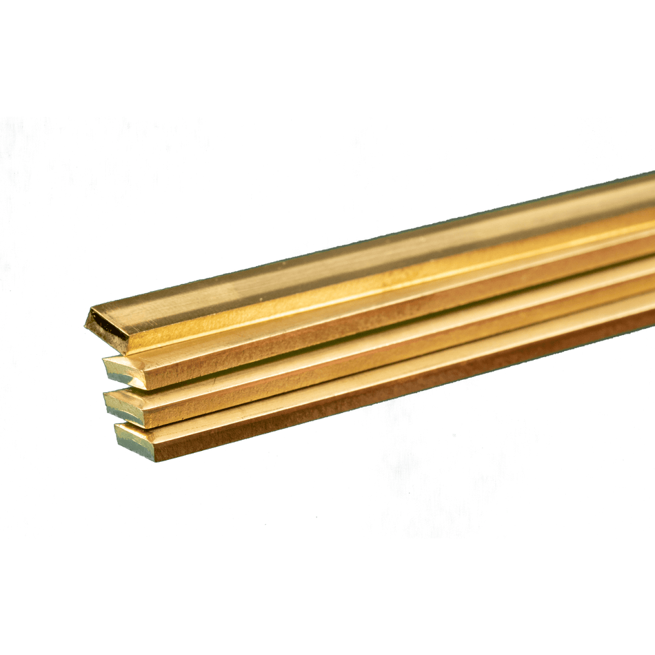 Brass Strip: 0.093" Thick x 1/4" Wide x 36" Long (4 Pieces)