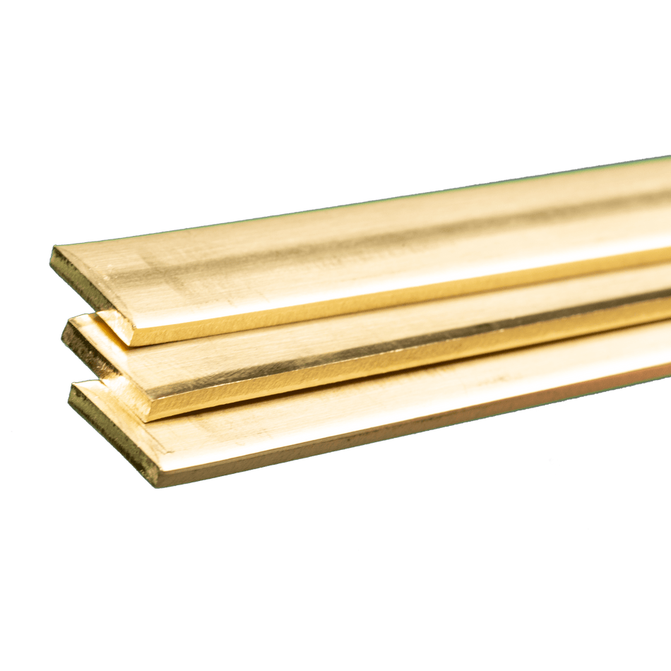 Brass Strip: 0.093" Thick x 1" Wide x 36" Long (3 Pieces)