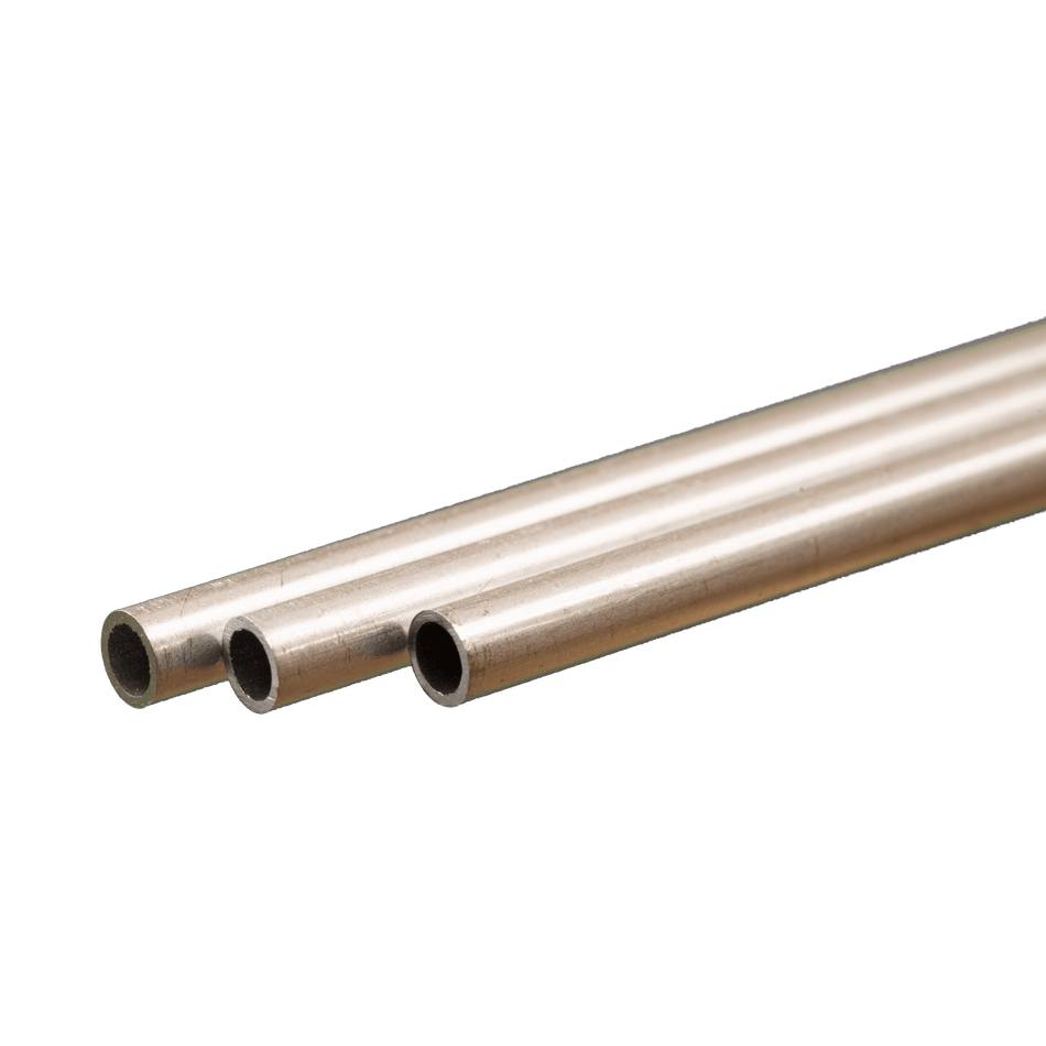 Round Aluminum Tube: 4mm OD x 0.45mm Wall x 300mm Long (3 Pieces)