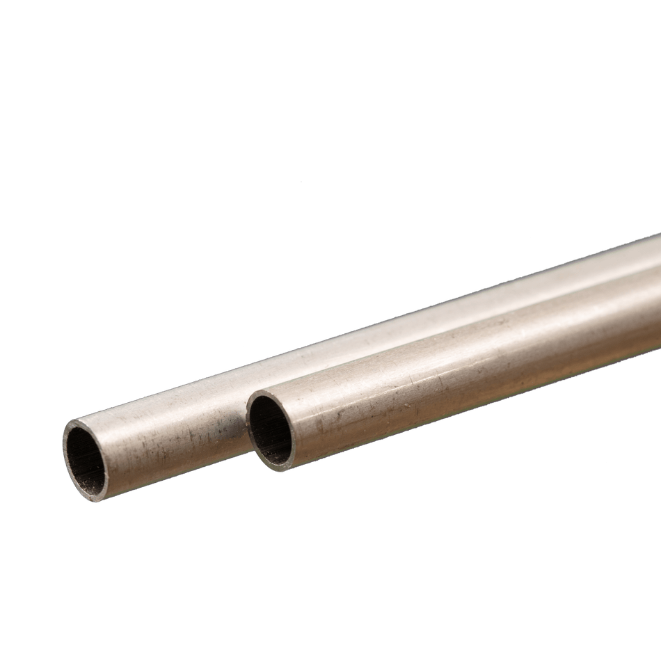 Round Aluminum Tube: 6mm OD x 0.45mm Wall x 300mm Long (2 Pieces)