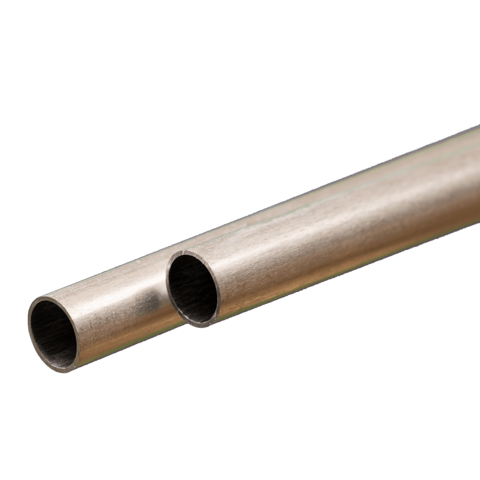 Round Aluminum Tube: 8mm OD x 0.45mm Wall x 300mm Long (2 Pieces)