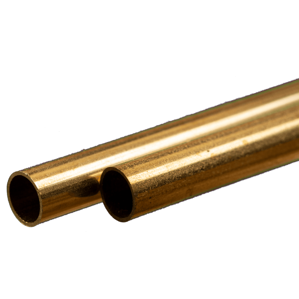 Round Brass Tube: 7mm OD 0.45mm Wall x 300mm Long (2 Pieces)