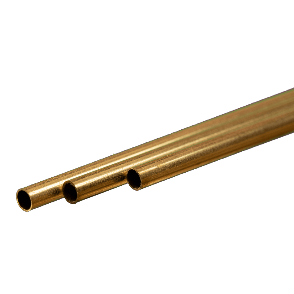 Round Brass Tube: 4mm OD x 0.225mm Wall x 300mm Long (3 Pieces)