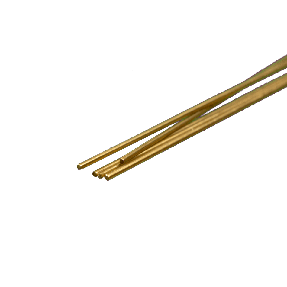 Round Brass Rod: 0.5mm OD x 300mm Long (5 Pieces)