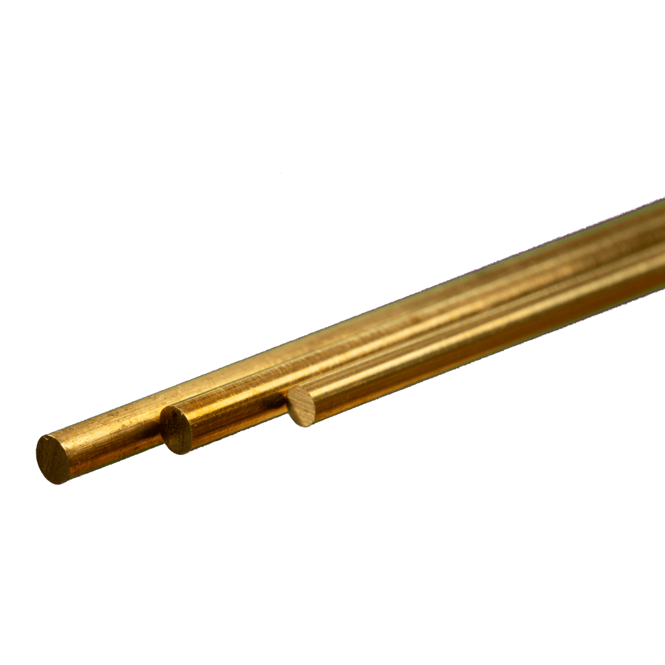 Round Brass Rod: 3.5mm OD x 300mm Long (3 Pieces)