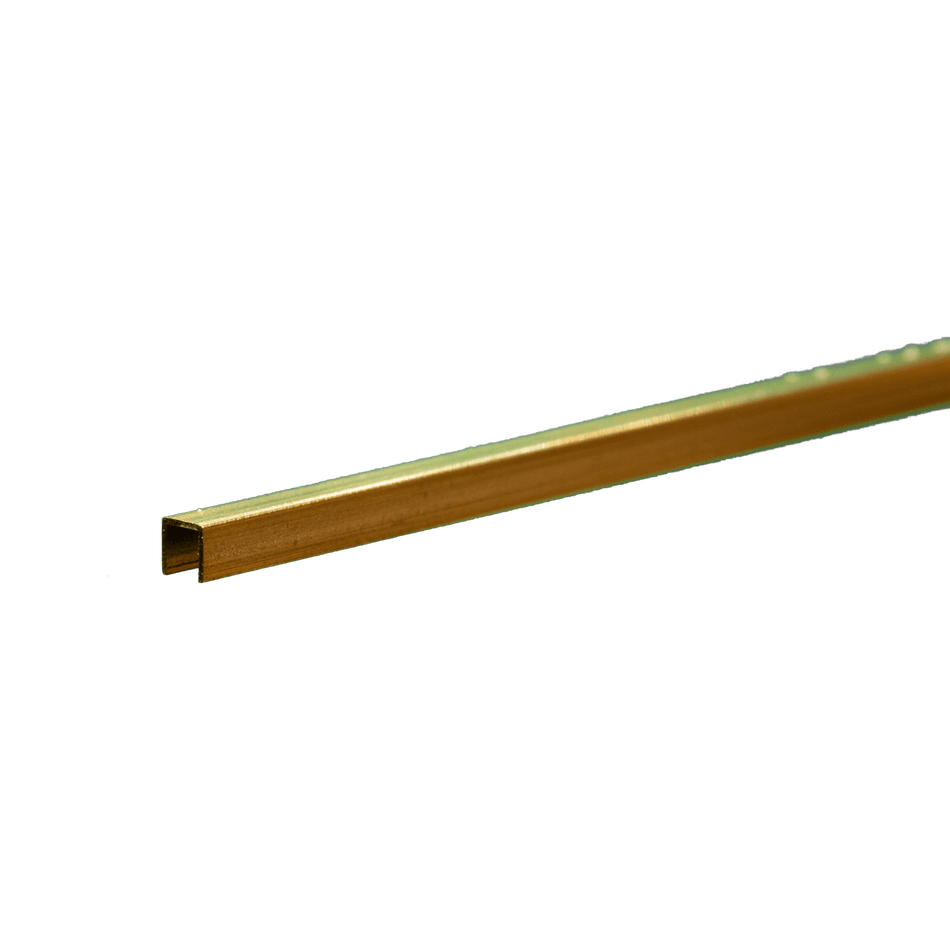 Brass Channel: 0.014" Wall - 1/8" X 1/8" Leg Lengths - 12" Long (1 Piece)