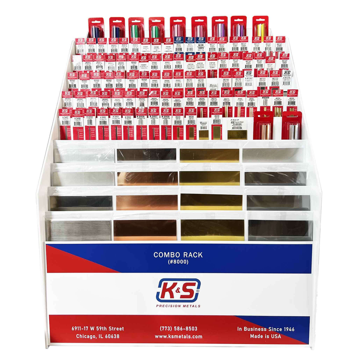 Combo Display Rack | Brass, Aluminum, Copper, & Stainless Steel Center ...